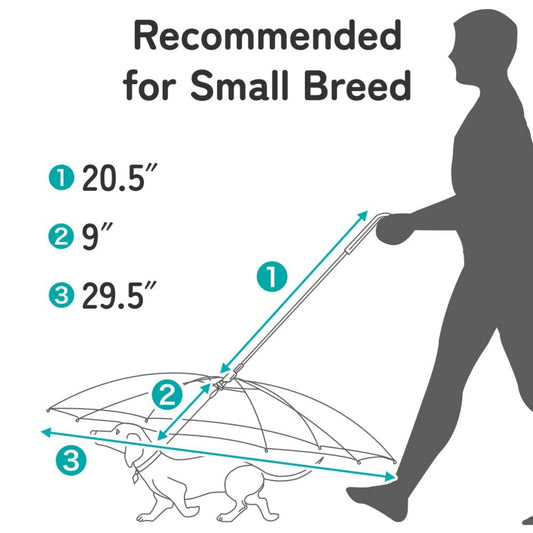Dog Umbrella with Metal Chain, Small Dogs Foldable Pet Dog Umbrella with Traction Rope Chain