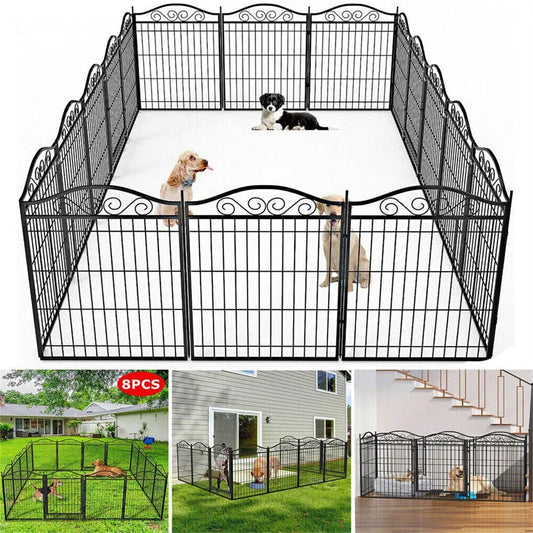Heavy Duty Dog Playpen With Door For Large/medium/small Pets Outdoor Exercise