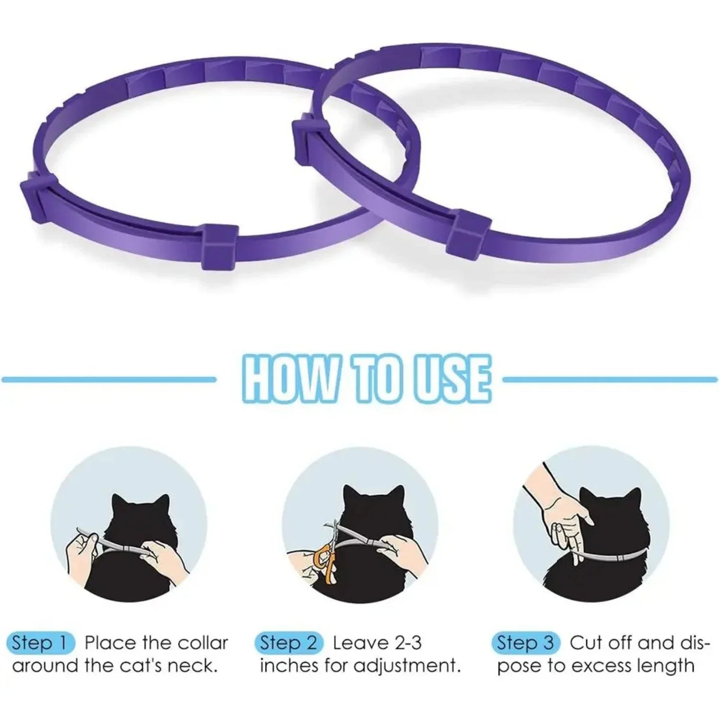 Calming Collar, Anxiety Relief, Stress Reduction, Adjustable Waterproof Dog Cat Necklace