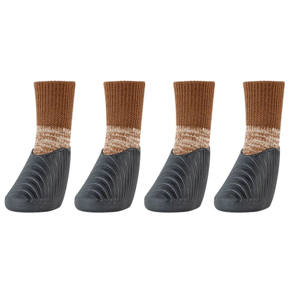 4Pcs Outdoor Dog Boots Paw Protector Comfortable Waterproof Shoes Anti-slip Boots For Small Medium Large Dogs