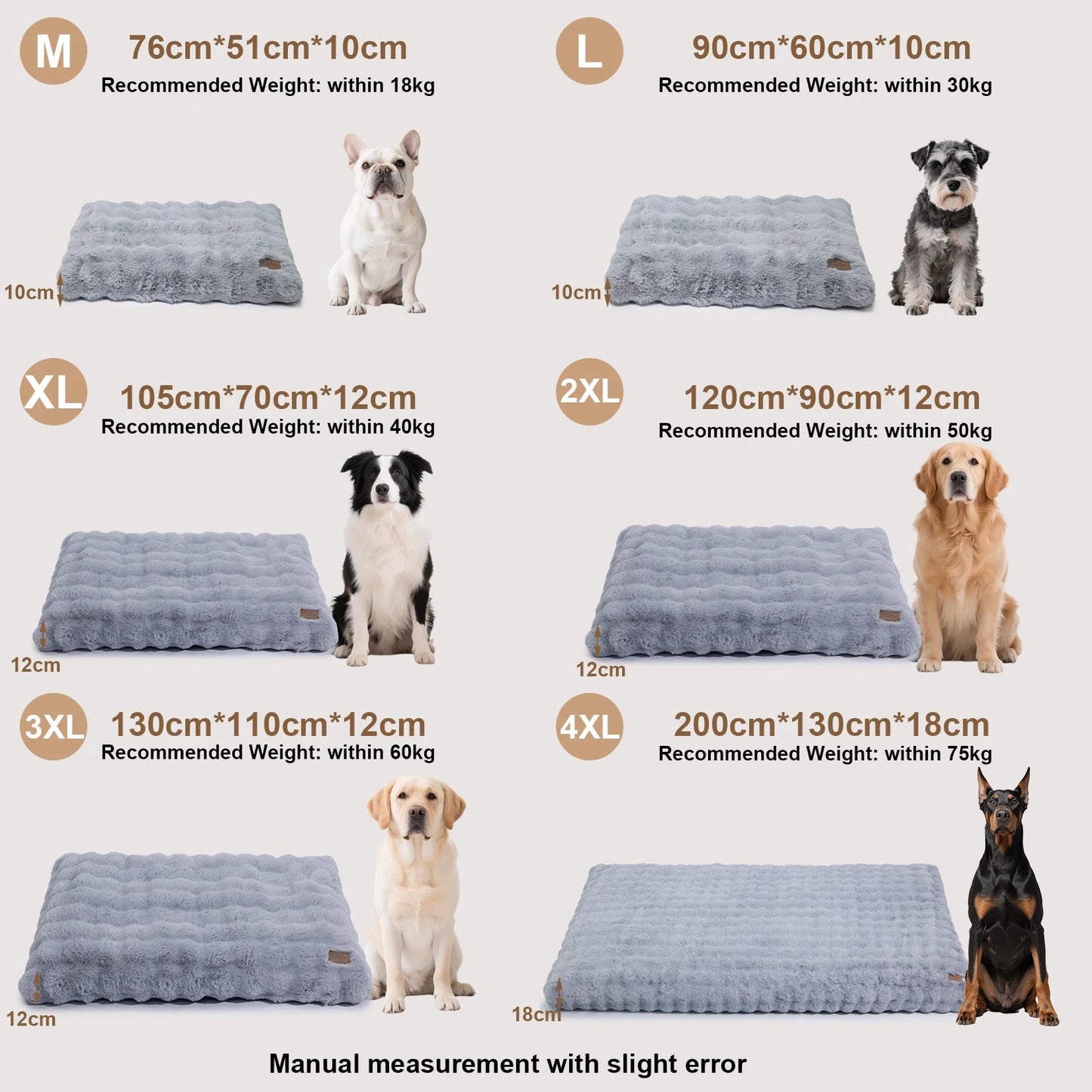 Fluffy Dog Crate Bed for Extra Large Dogs, Calming Anti Anxiety Dog Bed, Washable Soft Warm Crate