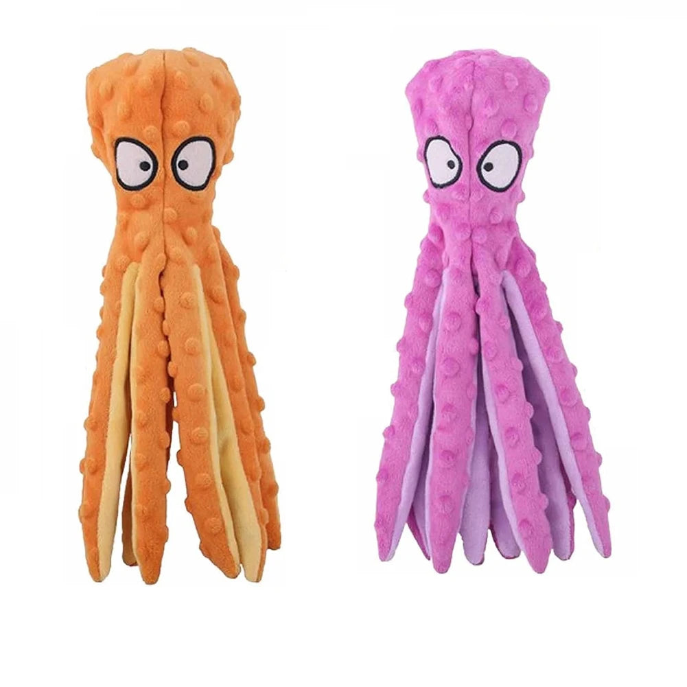 2Pcs Pet Plush Toy for Cat/Dog, Chew Toy, Octopus Shell, Puzzle, Bite Resistant Interactive