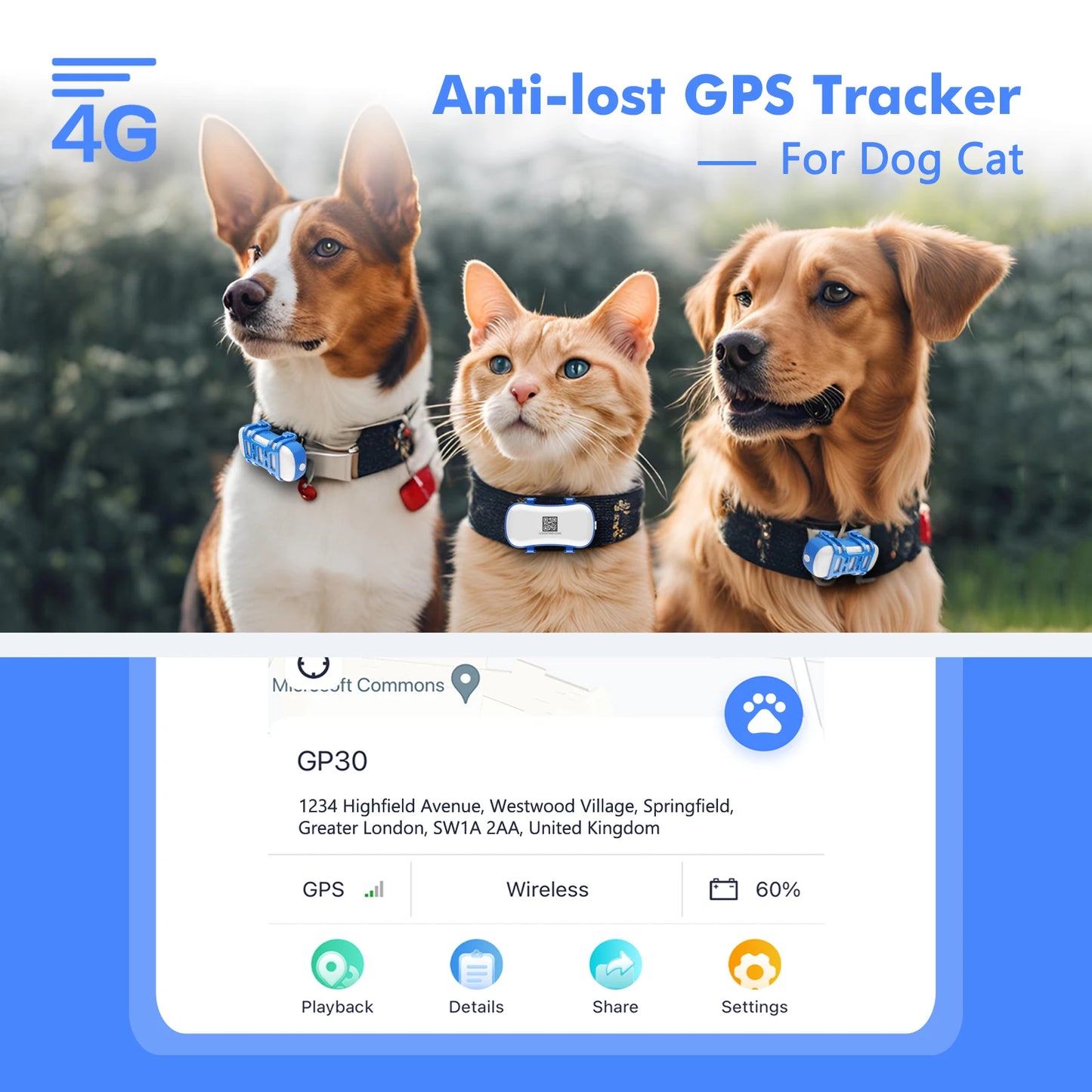 4G Mini GPS Tracker for Dot Cat – Waterproof Live Locator with Android & iOS App, Light & Sound Search, Subscription Needed