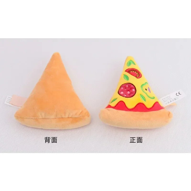 Pet sounding toy plush pizza resistant to chewing and molar training