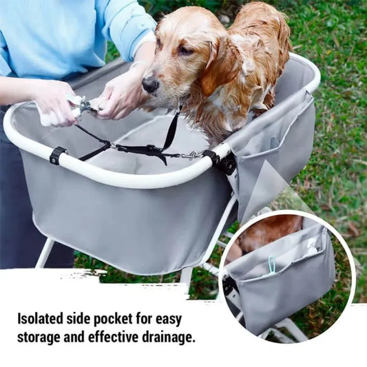 Elevated Dog Bath Tubs Grooming ,Foldable Adjustable, Ideal For Medium To Large