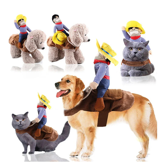 Halloween Party Dog Clothes Funny Cowboy Dressing Up Jacket Coats