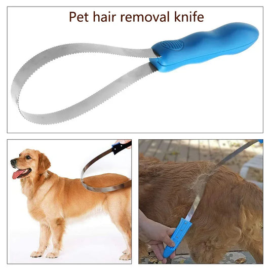 Pet Dog Metal Sweat Scraper Shedding Blade Brush Grooming Hair Care Tool