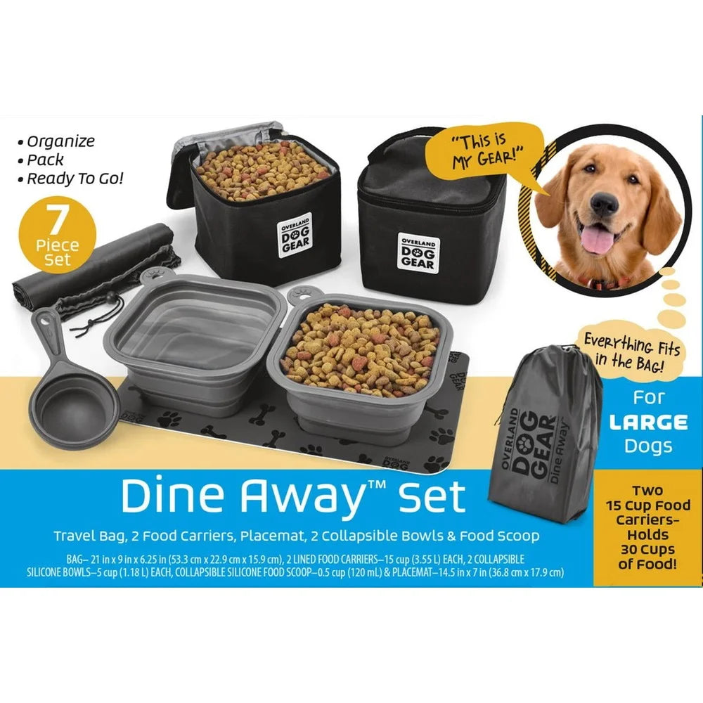 Pet Travel Food Set Collapsible Dog Bowls Carrier