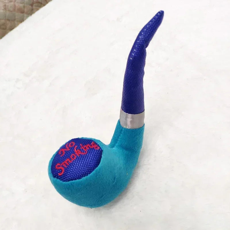 1Pc Plush Squeak Toys for Dogs Pipe Smoking Squeaker Toy For Small Dogs