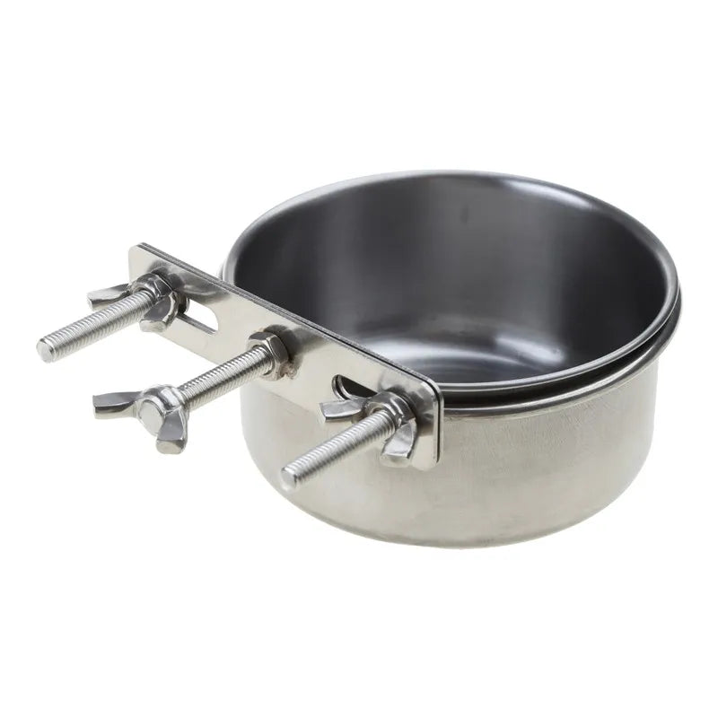 Pet Bowl Can Hang Stationary. Dog Cage Bowls. Stainless Steel Hanging Bowls Durable
