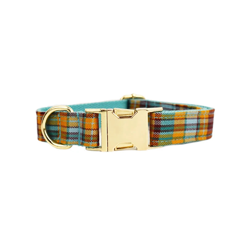 High Quality Custom Design Logo Cotton Pet Accessories Personalized Dog Collar Leashes Harness Bow Set