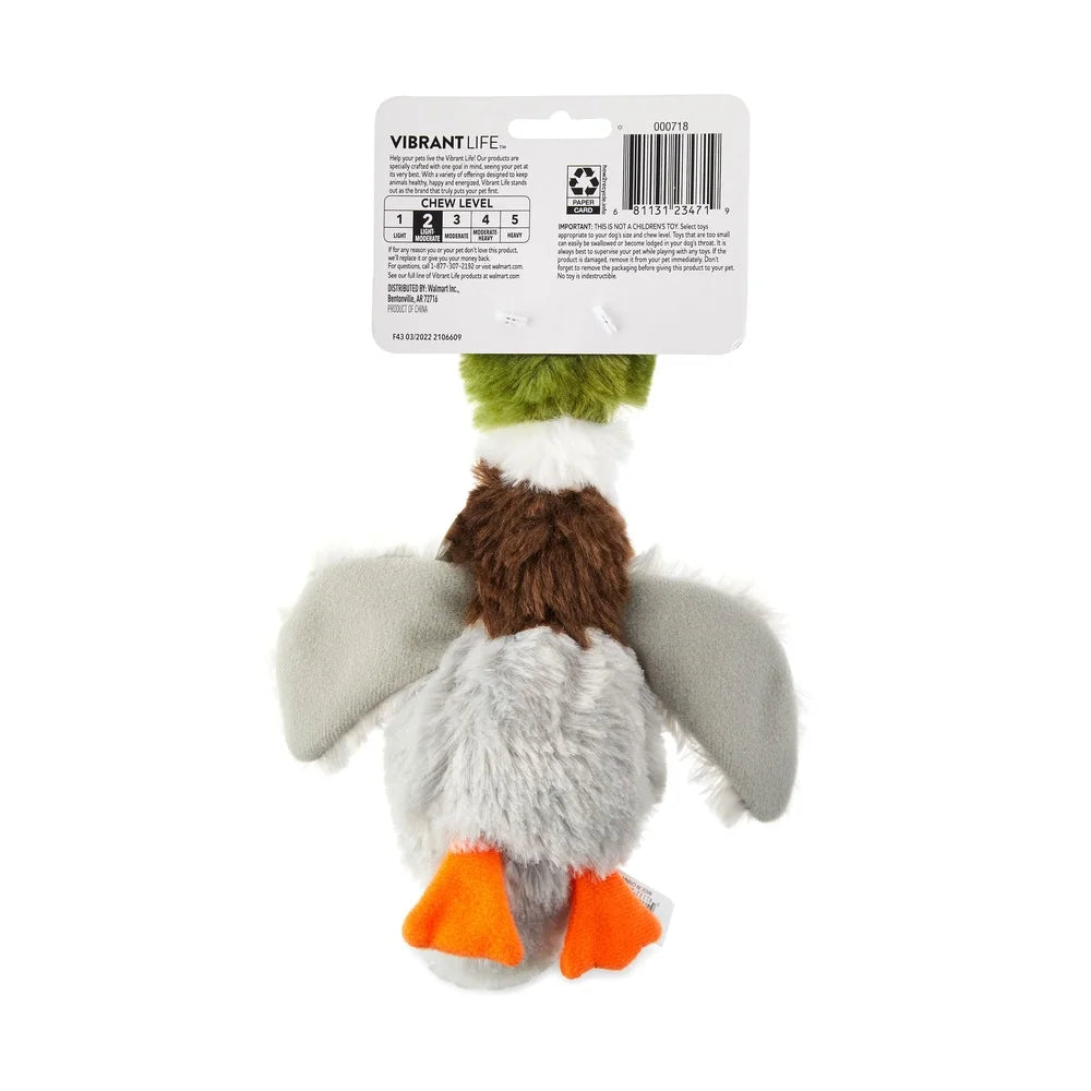 3 Pack Squeaky Mallard Duck Dog Toy Chew Level 2 Soft Fetch Toy Moderate Chewers Fun Playtime