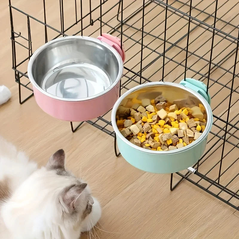 Anti Tipping dog bowl. Adjustable Stainless Steel Bowl, Perfect Hanging Feeder for Providing Food and Water for Dogs