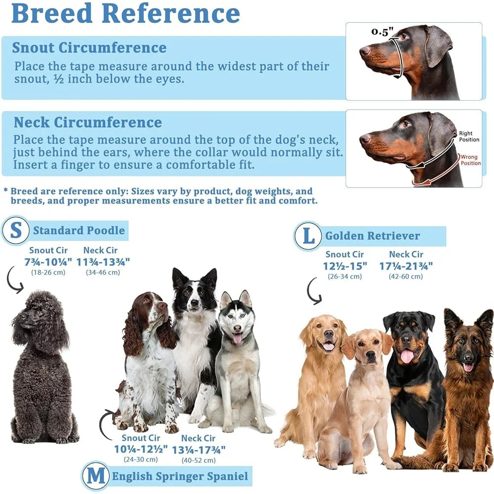 Dog Head Collar Anti-Pulling Halter with Leash Adjustable Snout Harness Training Tool