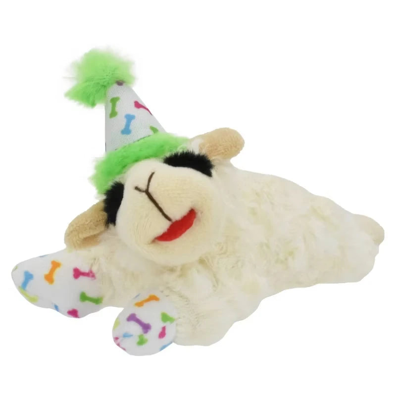 Lamb Chop Plush Dog Toy with Squeaker Interactive Puppy Toy for Small Medium Dogs
