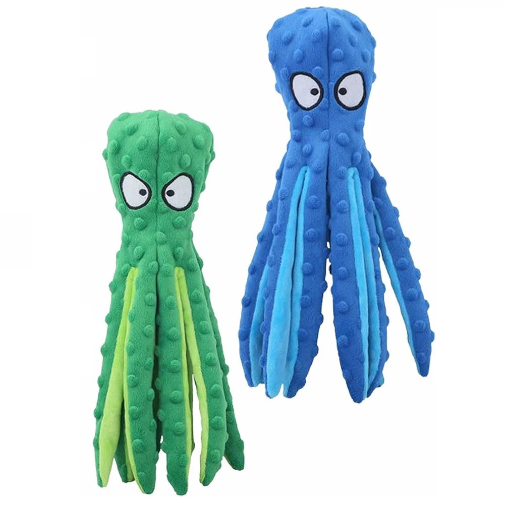 2Pcs Pet Plush Toy for Cat/Dog, Chew Toy, Octopus Shell, Puzzle, Bite Resistant Interactive