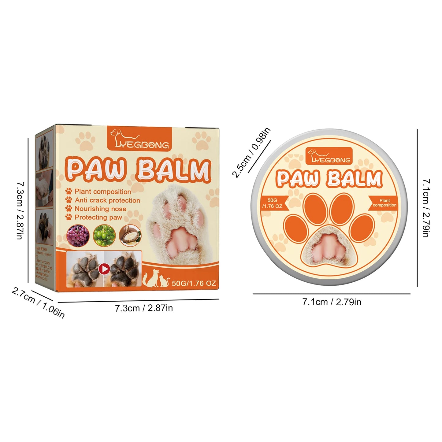 Paw Moisturizing Balm for Cats/Dogs Nourish Nose Protection Cracking Skin Soothe Repair Dryness
