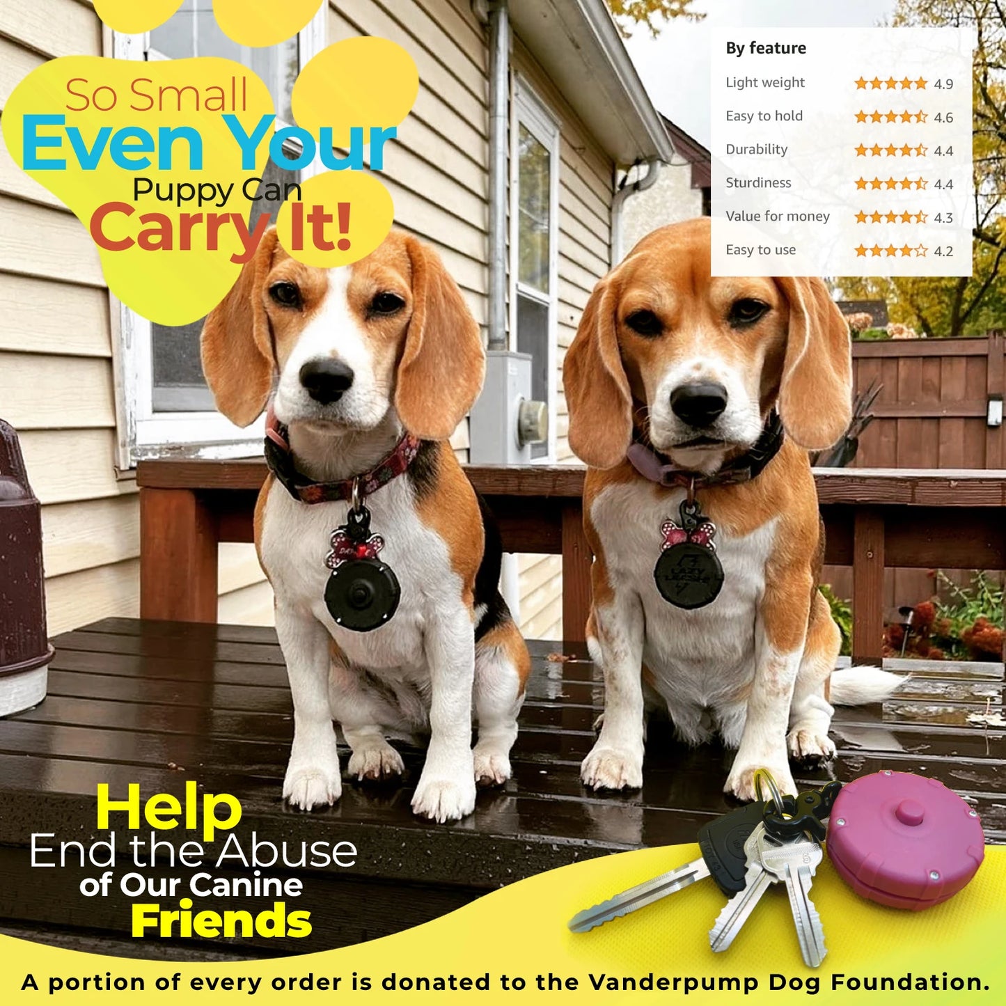 Safe & Easy Lightweight Heavy-Duty Wearable Mini Clip-On Adjustable Power Leash! Off-Leash Dog Walking Hiking Training & Travel