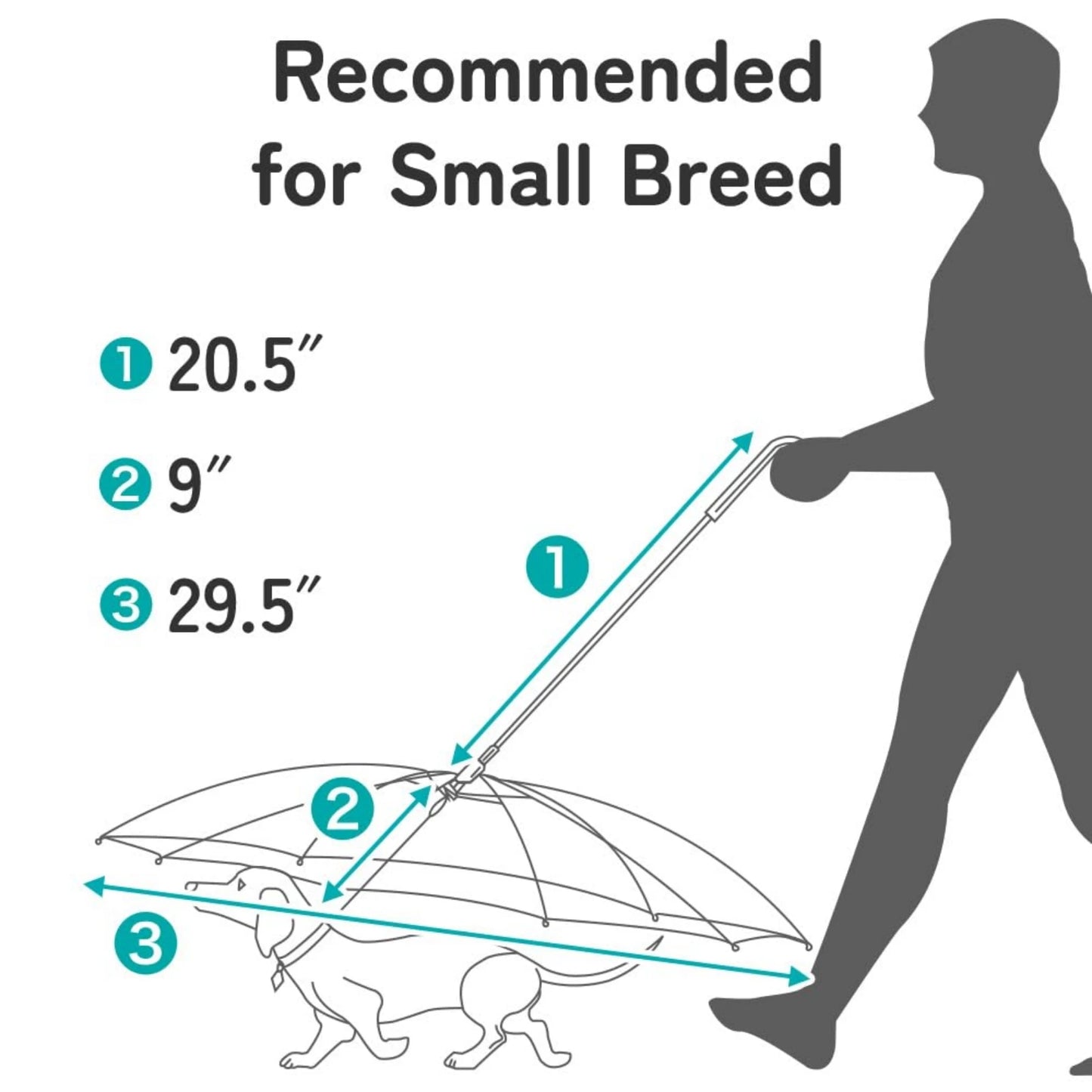 Dog Umbrella with Metal Chain,  Small Dogs Foldable Pet Dog Umbrella with Traction Rope Chain