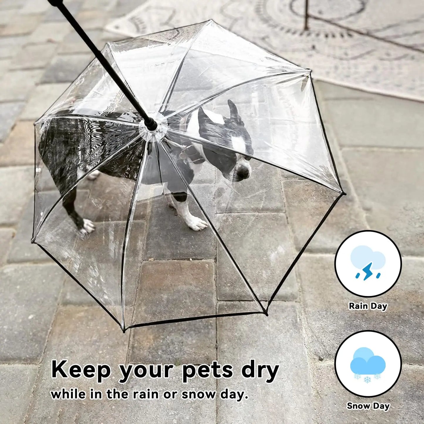 Dog Umbrella with Metal Chain,  Small Dogs Foldable Pet Dog Umbrella with Traction Rope Chain