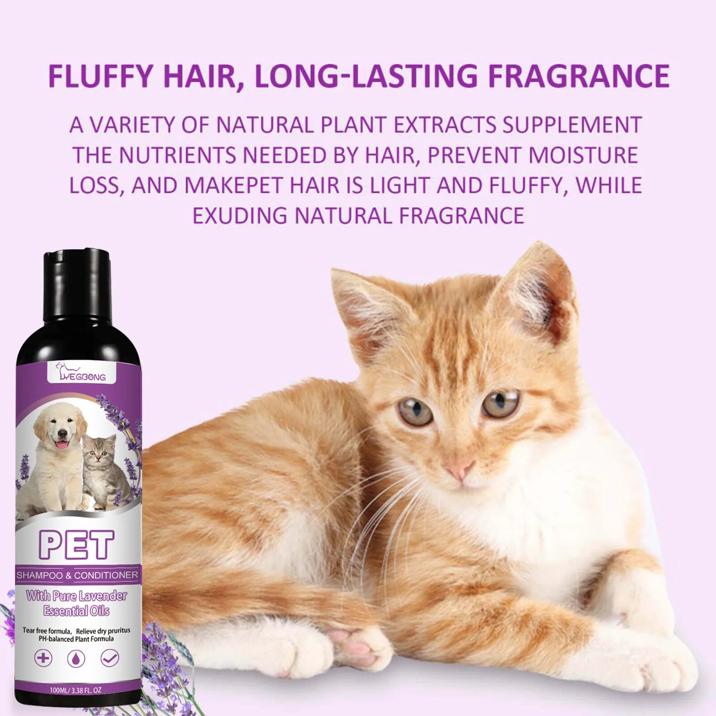 Pet Shampoo Conditioner Softening Relieve Itching Ph Balance Cleaning Dry Skin Relief Pet