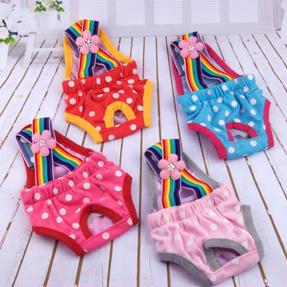 Washable Female Short Panties For Pet Menstruation Underwear Briefs.  Diaper Sanitary Pants.