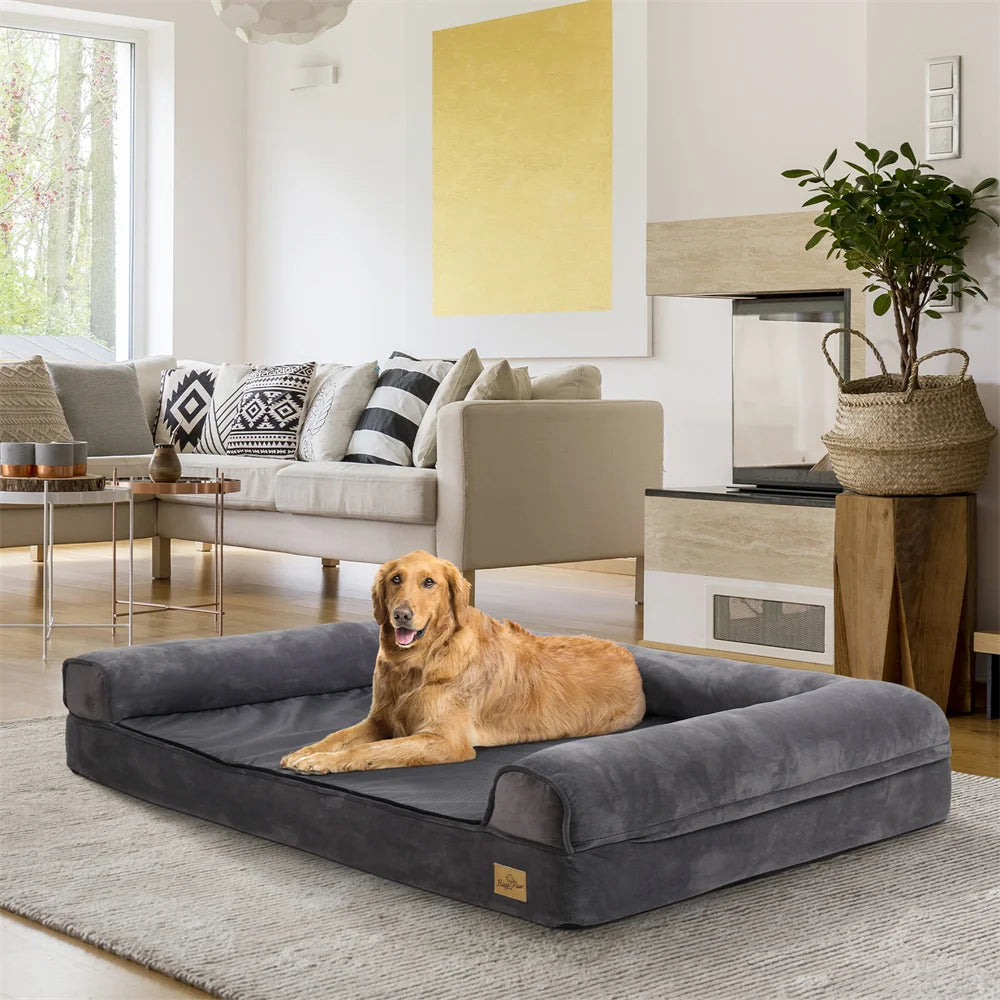 XXXL Large Calming Dog Bed. Orthopedic Memory Foam. Sofa Couch Waterproof Removable Cover Plush Mat