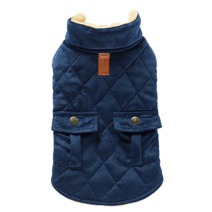 Winter Warm Plush Jackets for Dogs. Thickness Double Pockets Fashion.
