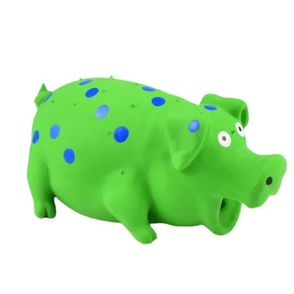 This squeaky pig dog toy is made of durable latex rubber, perfect for chewing, fetching, and interactive play that keeps your pup entertained and happy.