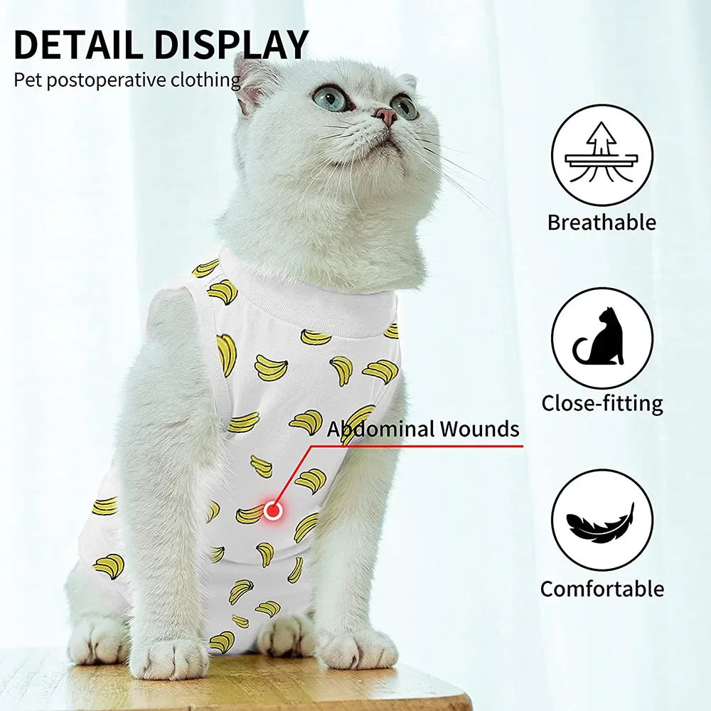 Recovery Suit for Pets E-Collar Alternative, Abdominal Skin Anti Licking Pajamas