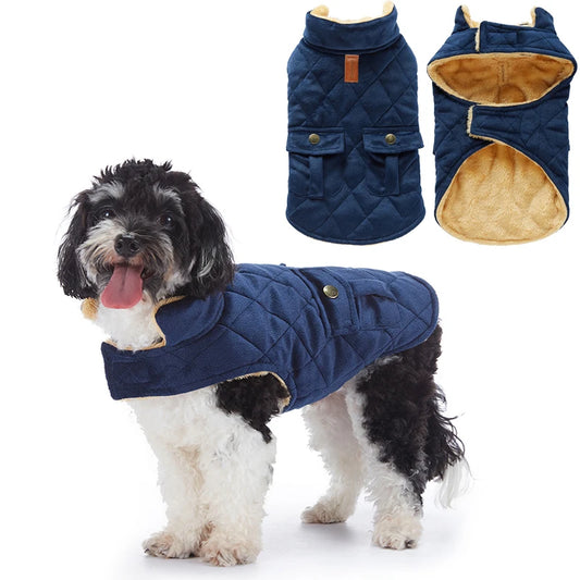 Winter Warm Plush Jackets for Dogs. Thickness Double Pockets Fashion.