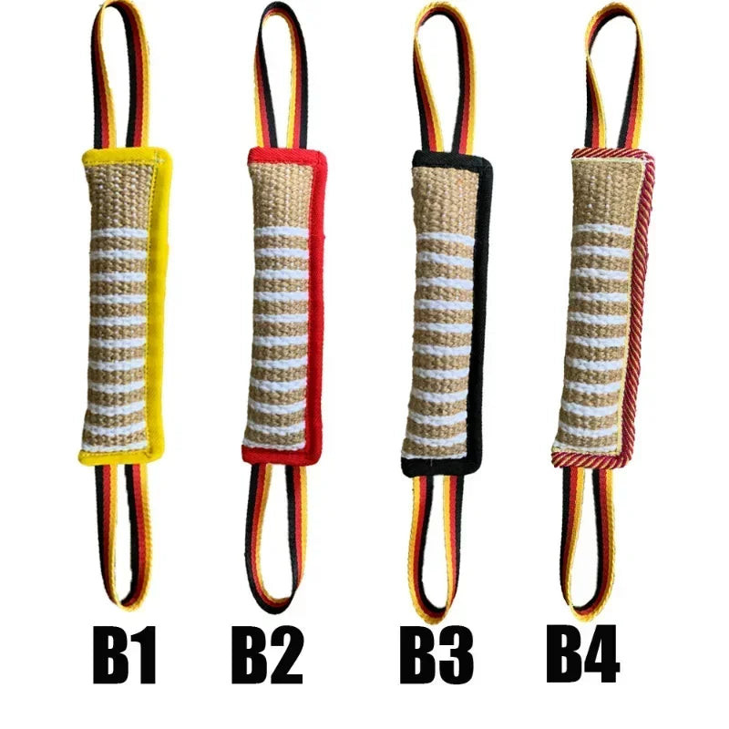 Dog Biting Pillow.  Tug Stick Hemp Training Chewing Durable Linen Molar Clean Teeth Interactive Toys Outdoor 2 Rope