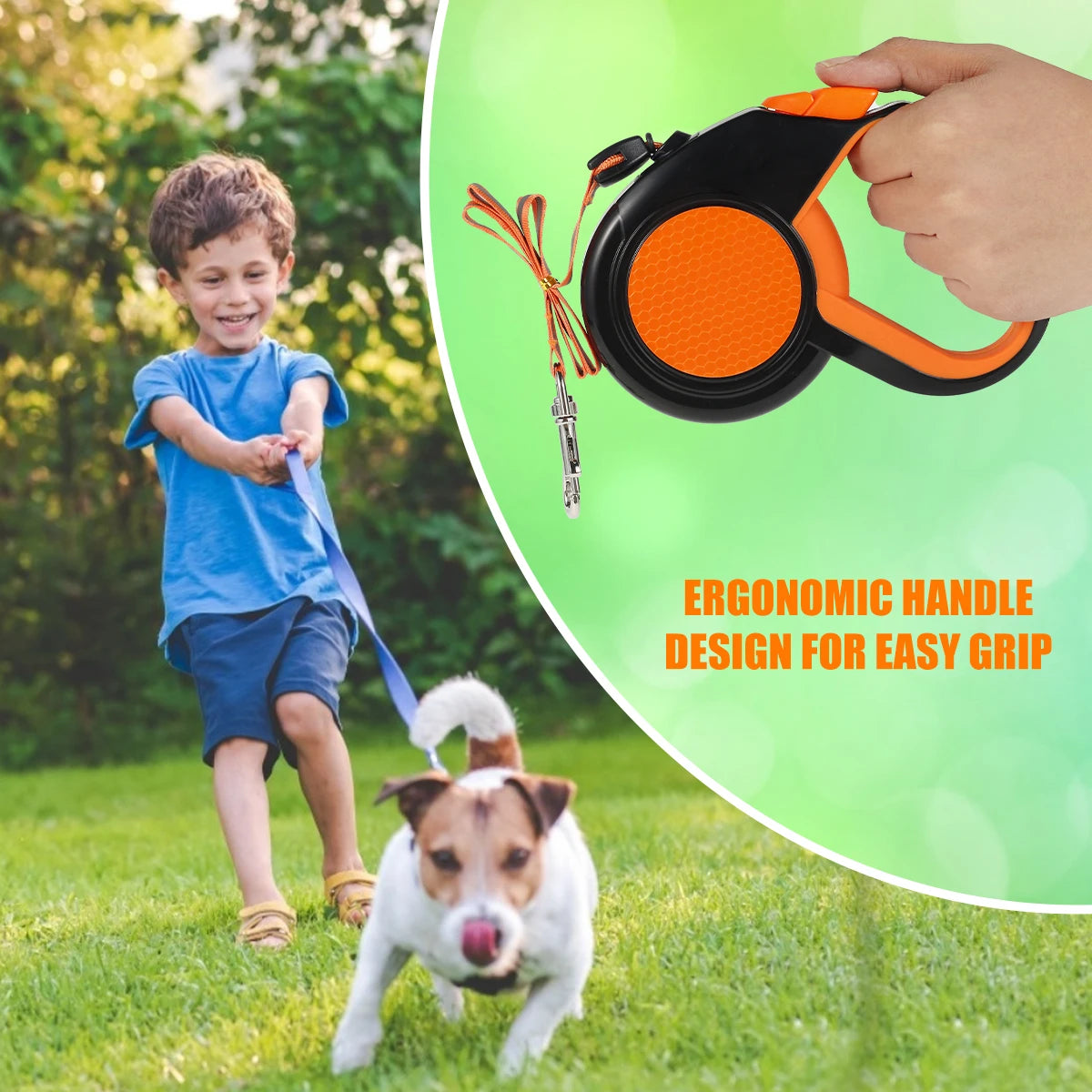 8M Retractable Dog Lead Heavy Duty Walking Leash with Strong Reflective Tape Non-Slip Handle for Small Medium Large Dogs
