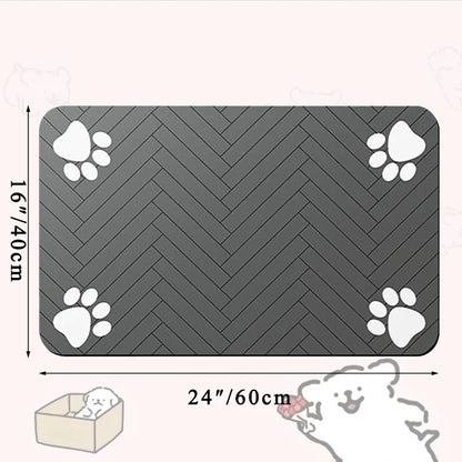 Feeding Placemat for Food and Water Bowl, with Waterproof Rubber Backing, Quick Dry Water Mat for Dog Cat