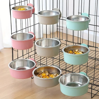 Anti Tipping dog bowl.  Adjustable Stainless Steel Bowl, Perfect Hanging Feeder for Providing Food and Water for Dogs