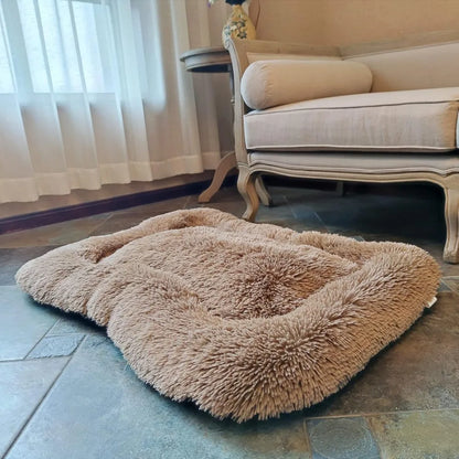 Deluxe Plush Bed. Cushion Crate Mat, Fluffy Comfy Kennel Anti-Slip Washable Pad for Medium Large X-Large Dogs