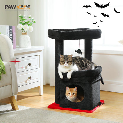 This Cat Tree Tower is designed for 1–2 indoor cats to play, rest, and climb in comfort. Featuring a cozy condo, wide top perch, natural sisal posts, soft plush fabric, and a playful pom-pom, it’s the perfect all-in-one s