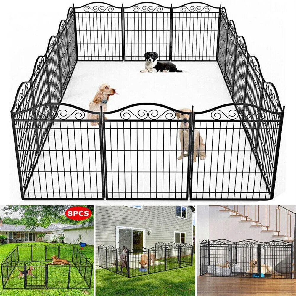 Heavy Duty Dog Playpen With Door For Large/medium/small Pets Outdoor Exercise