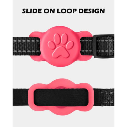 Airtag Collar Holder, Stretchy Silicone for Puppy Small Dog, Anti-Lost Protective Apple Air Tag