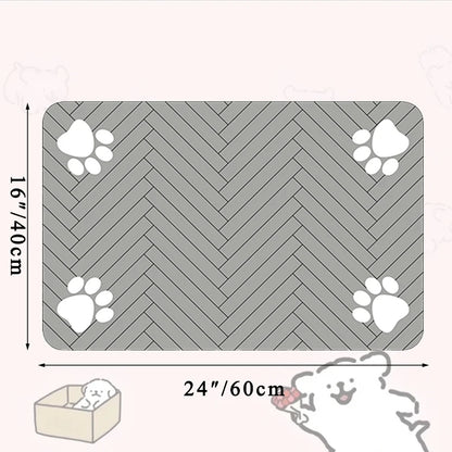 Feeding Placemat for Food and Water Bowl, with Waterproof Rubber Backing, Quick Dry Water Mat for Dog Cat