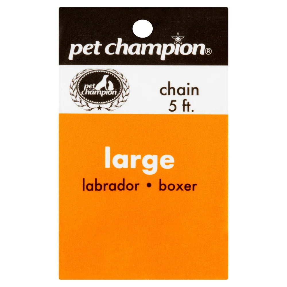 5ft Steel Chain Dog Leash with Nylon Handle Medium Large Pets Durable 4mm Welded Links Comfortable Control