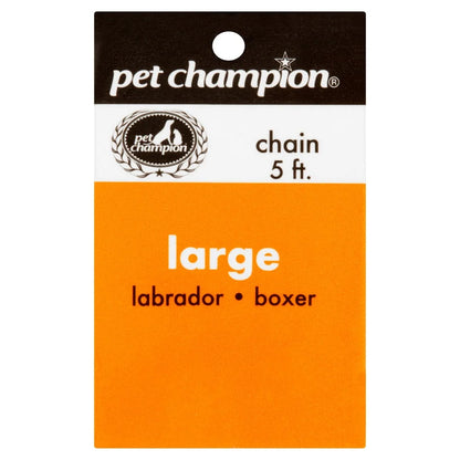 5ft Steel Chain Dog Leash with Nylon Handle Medium Large Pets Durable 4mm Welded Links Comfortable Control