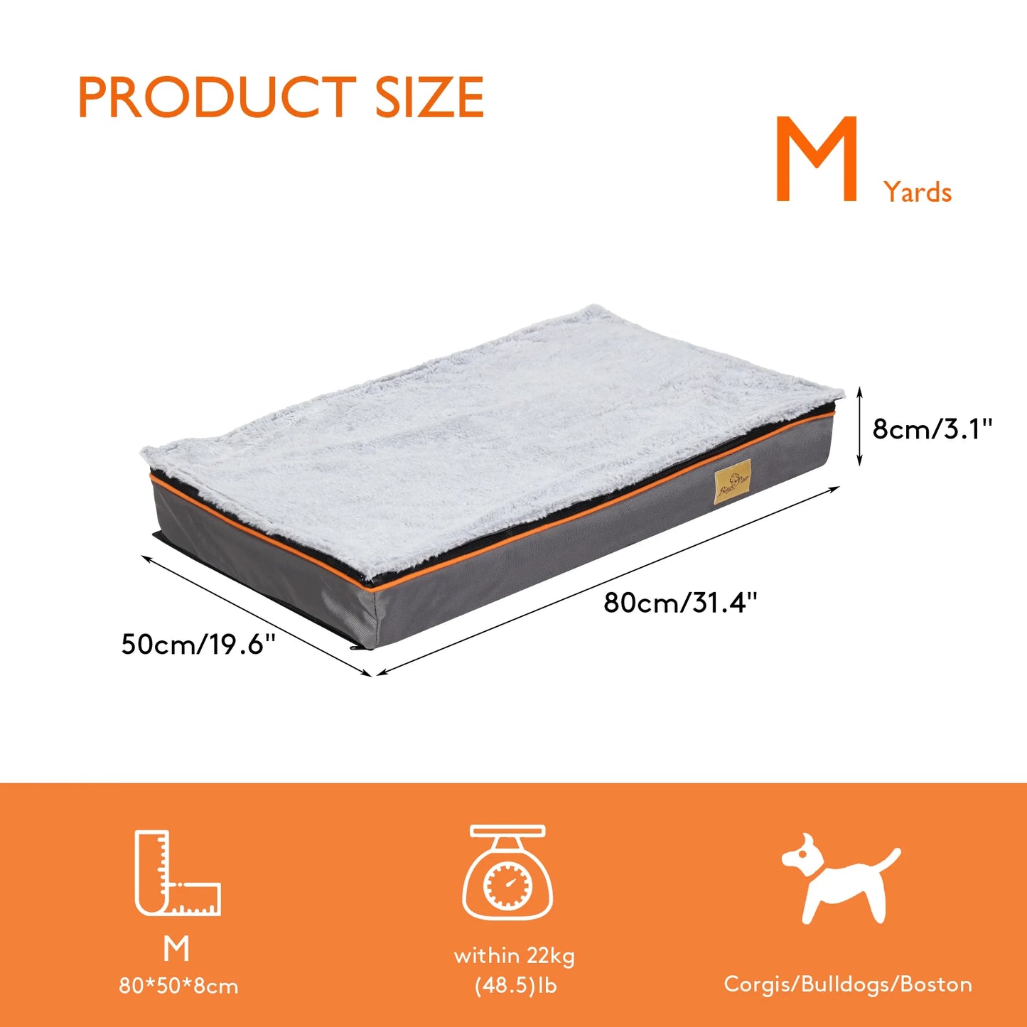 Dog Bed  Large Padded Orthopedic Dog Bed Foam Cushion Pets Pillow Bed with Washable Cover