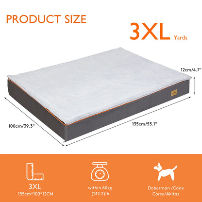 Dog Bed  Large Padded Orthopedic Dog Bed Foam Cushion Pets Pillow Bed with Washable Cover