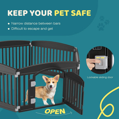 This Plastic Dog Playpen features 6 durable, expandable panels for medium dogs — perfect for indoor or outdoor use with its portable, foldable design.