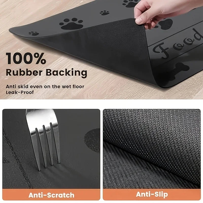 Absorbent Pet Placemat For Pets,Pet Feeding Mat For Food And Water Bowl,Waterproof Rubber Backing Quick Dry Water Dispenser Mat