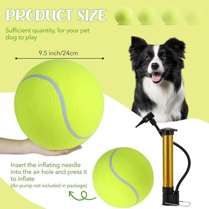 1 Pack 9.5 inch Tennis Ball for Pets  Outdoor/Indoor Sports Training Supplies