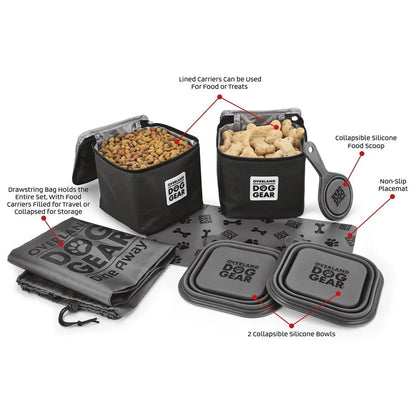 Pet Travel Food Set Collapsible Dog Bowls Carrier