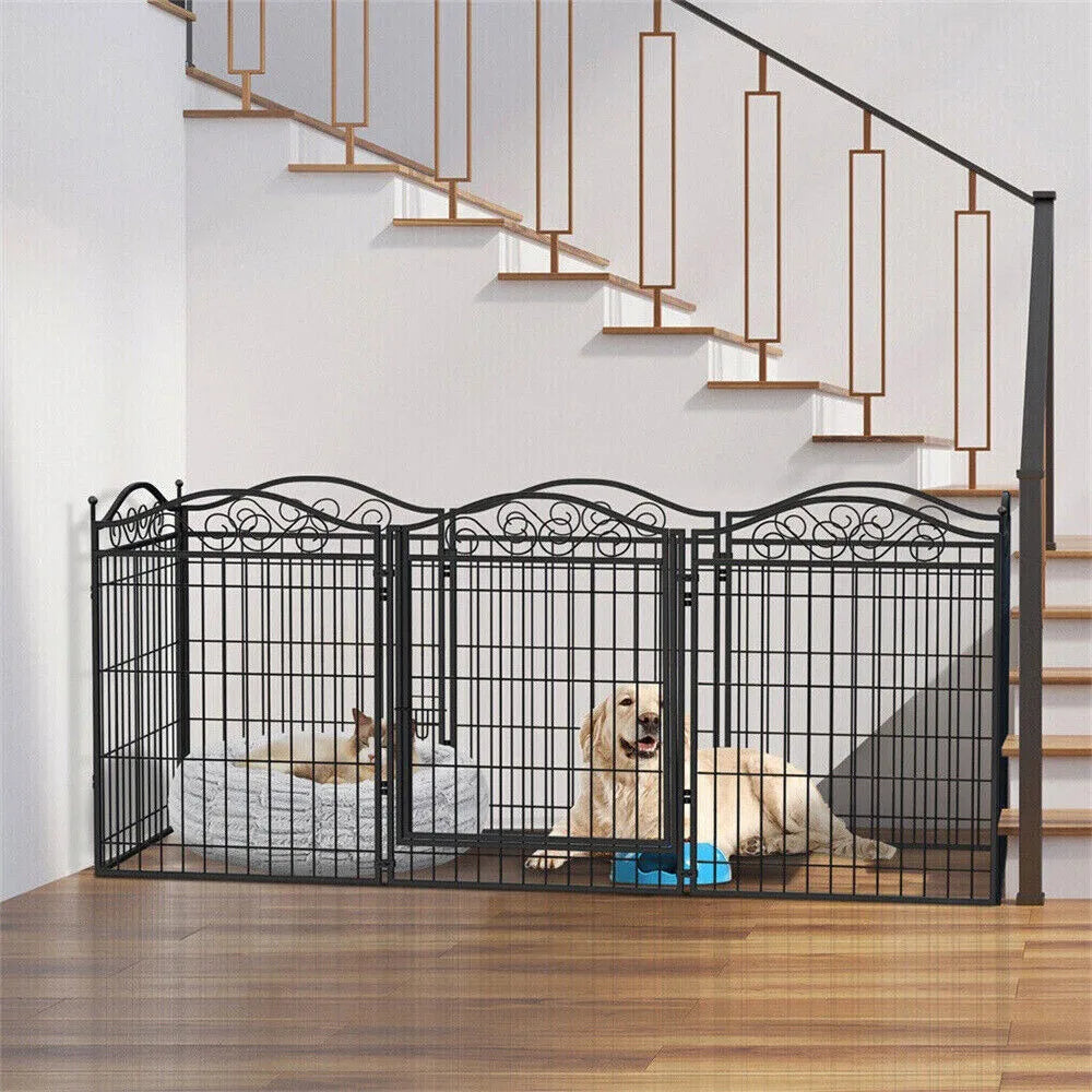 Heavy Duty Dog Playpen With Door For Large/medium/small Pets Outdoor Exercise