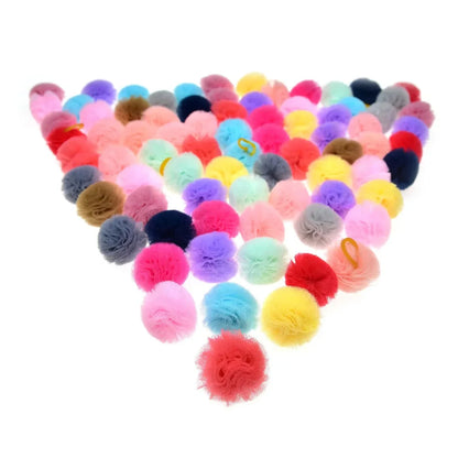 40PCS Dog Hair Accessories Small dog Hair Bows Round Lace Bows rubber bands